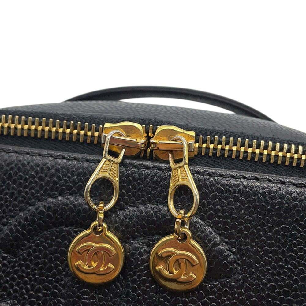 CHANEL Black Caviar Leather Logo Vanity Bag - Picture 14 of 16